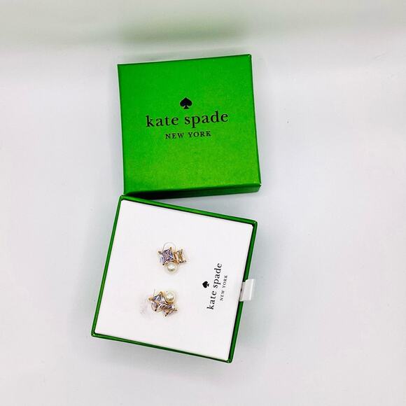 Kate Spade Victoria Gold and Pearl Stud Earrings - Picture 5 of 9
